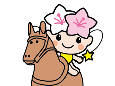 馬型埴輪に乗るミヤリーのイラスト